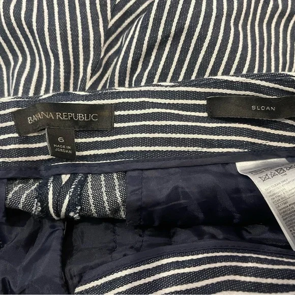 Banana republic Sloan Blue and White Striped Pants 6 - Picture 7 of 9